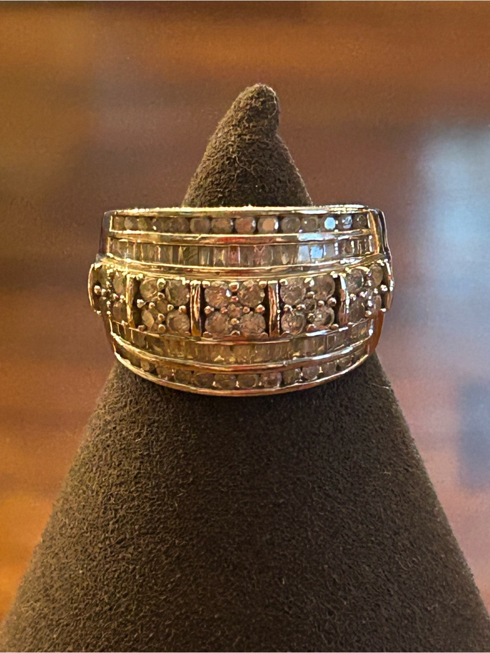 Ross-Simons 2.00ctw Baguette & Round Diamond 925 Silver Multi-Row Ring Size 10 - Picture 2 of 16